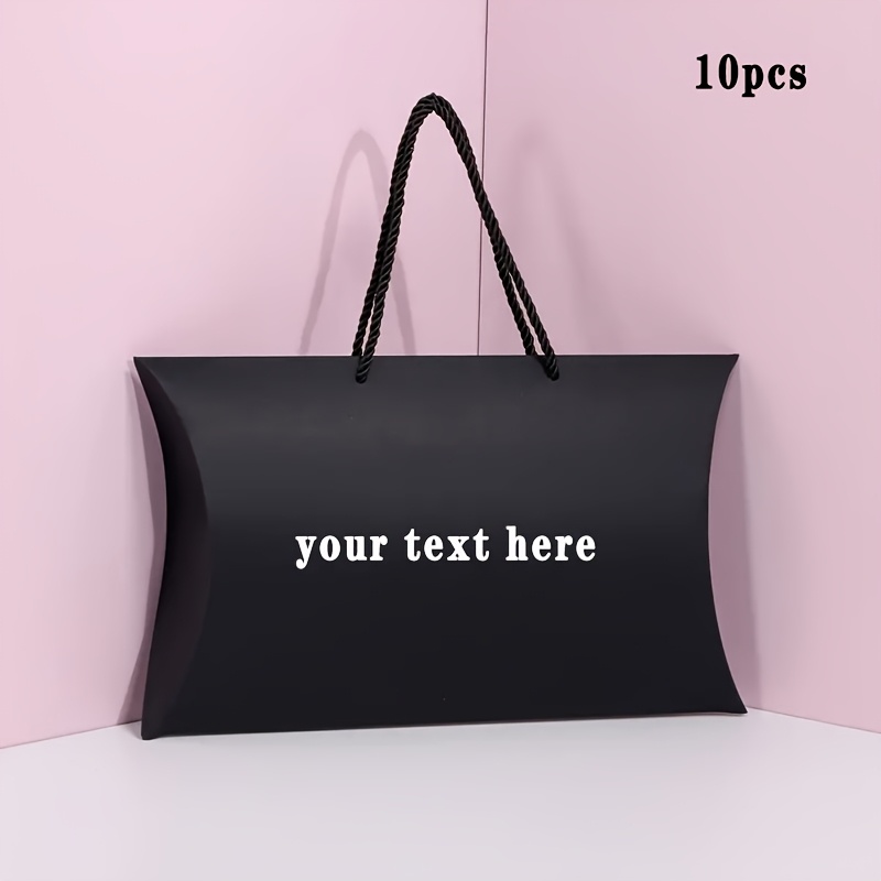 10pcs Personalized Pillow-Shaped Gift Boxes with Handles